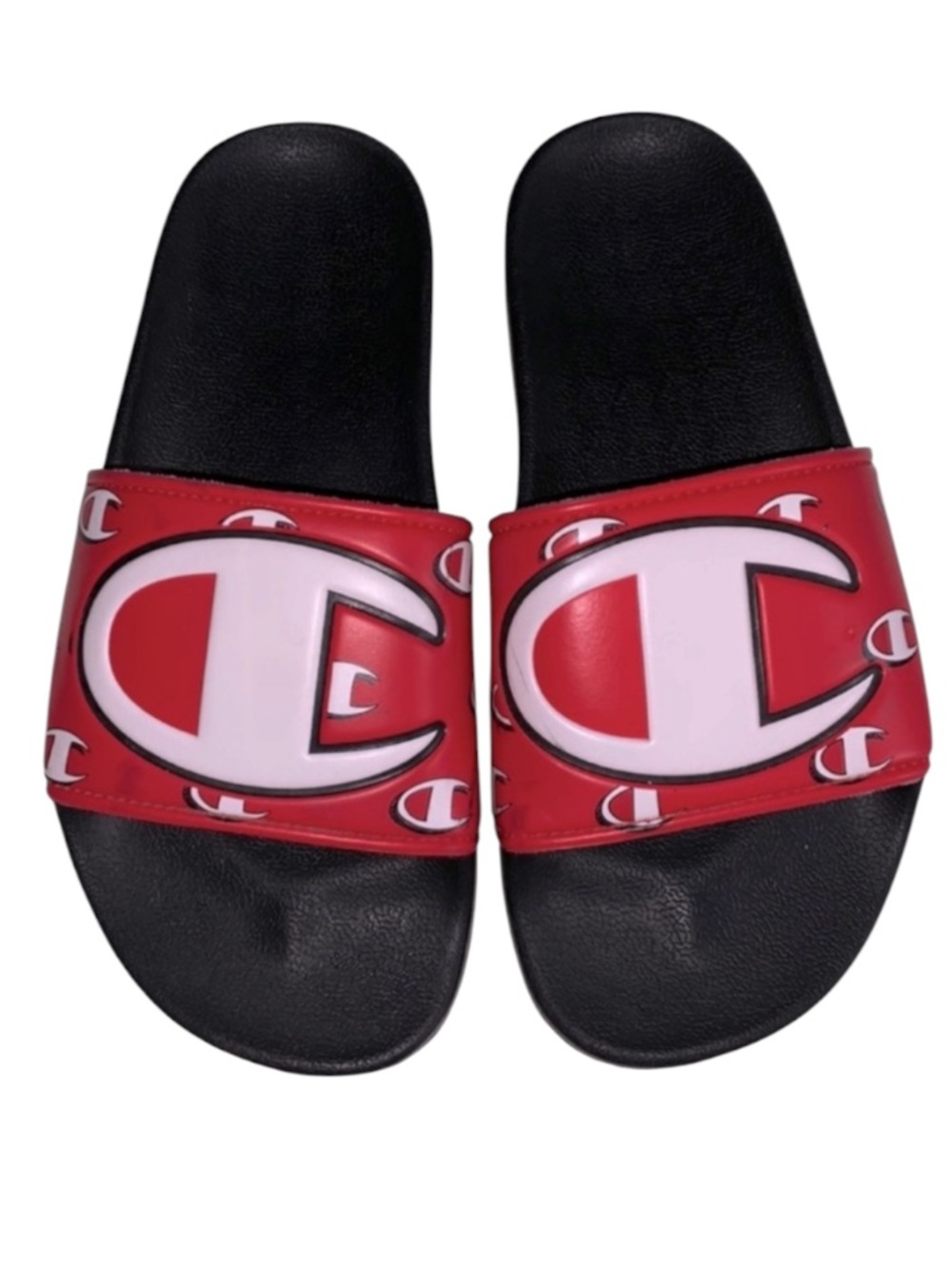 Champion Unisex Red W/Logo Slides